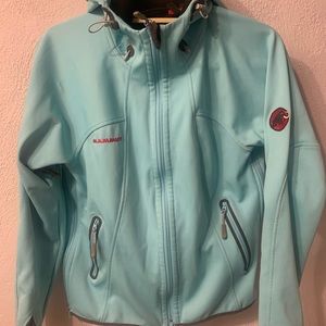 Mammut Women's Windstopper Ultimate Hoodie Blue Stretch Softshell Jacket Size M